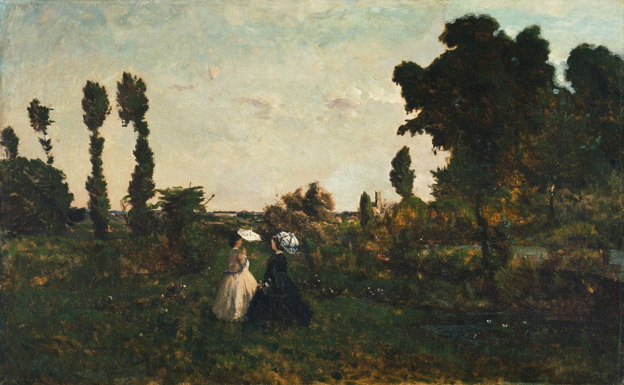 Landskap med figurer av Henri-Joseph Harpignies