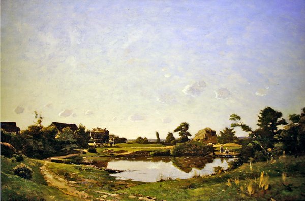 Lunsj ved siden av bassenget av Henri Joseph Harpignies