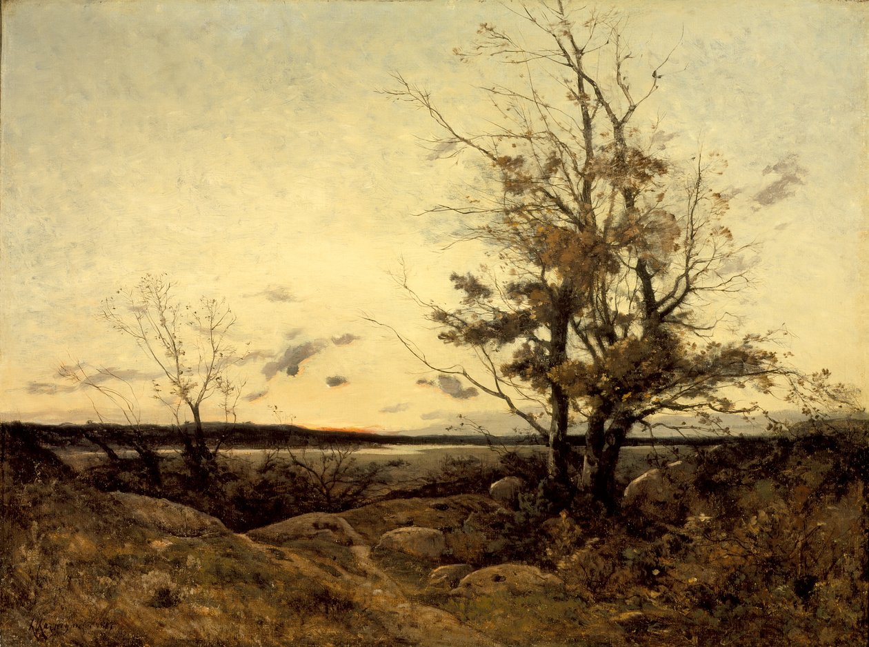 Landskap ved solnedgang av Henri-Joseph Harpignies