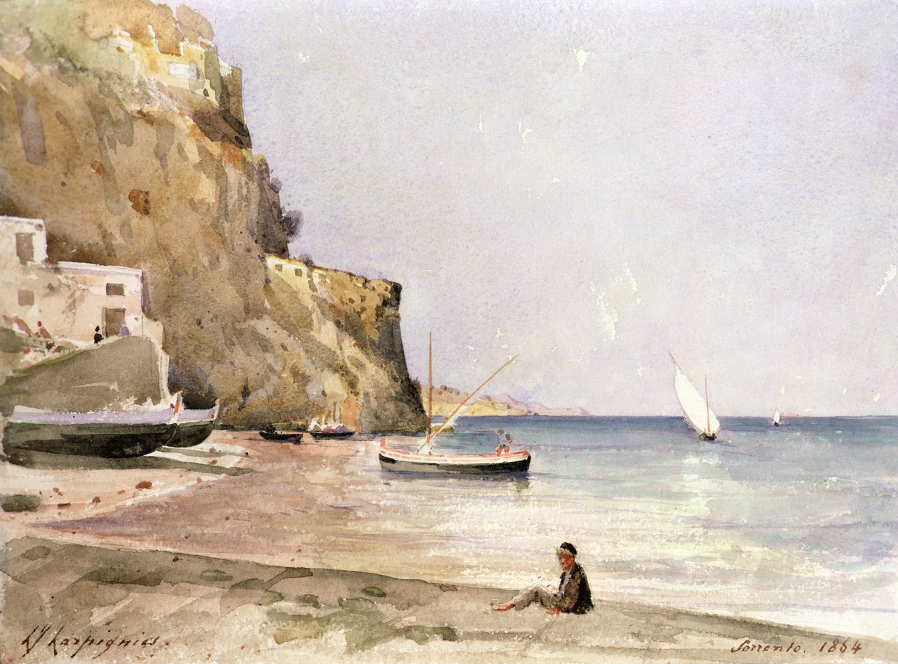 Havnen i Sorrento av Henri Joseph Harpignies