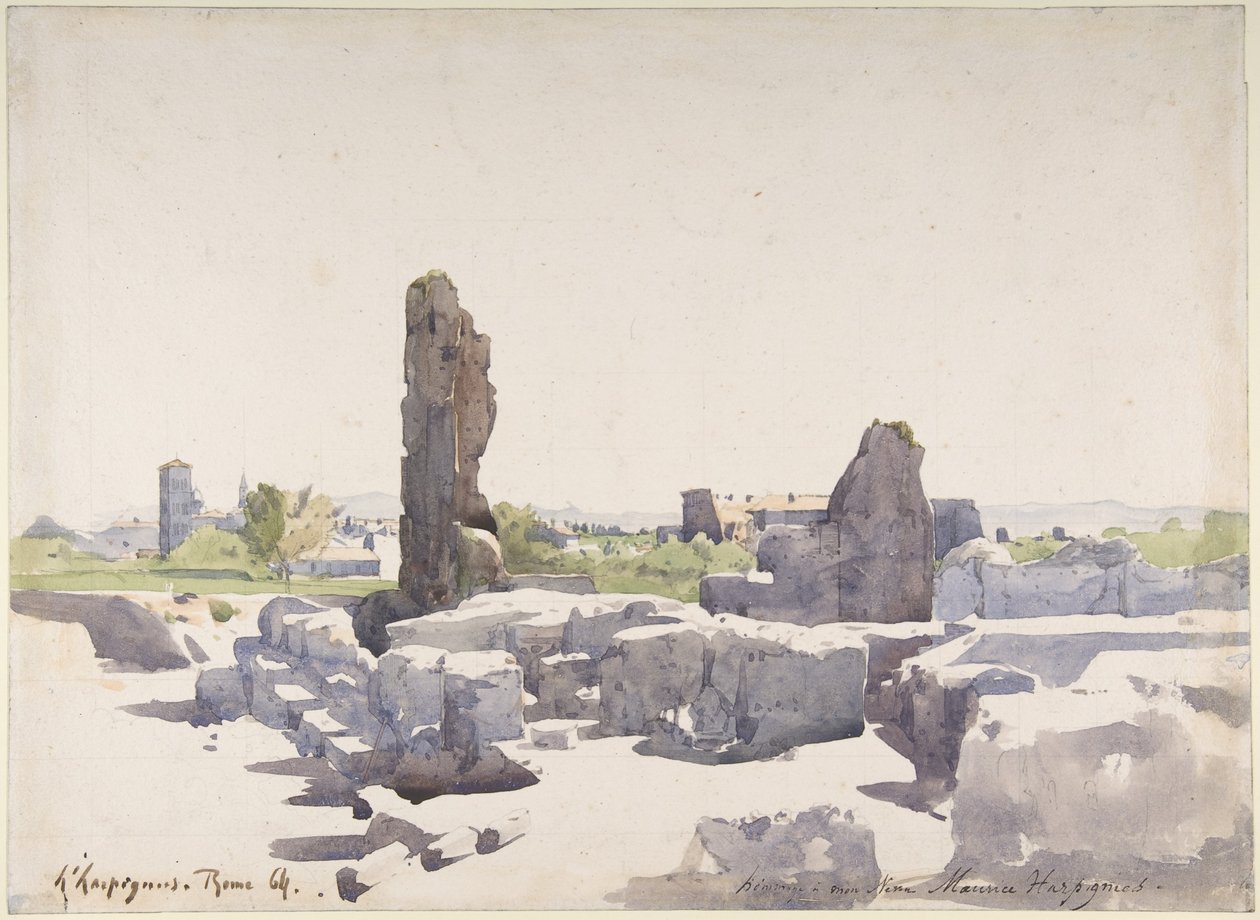 Utsikt over Colosseum fra Domitians basilika og det flaviske palasset, Roma av Henri-Joseph Harpignies