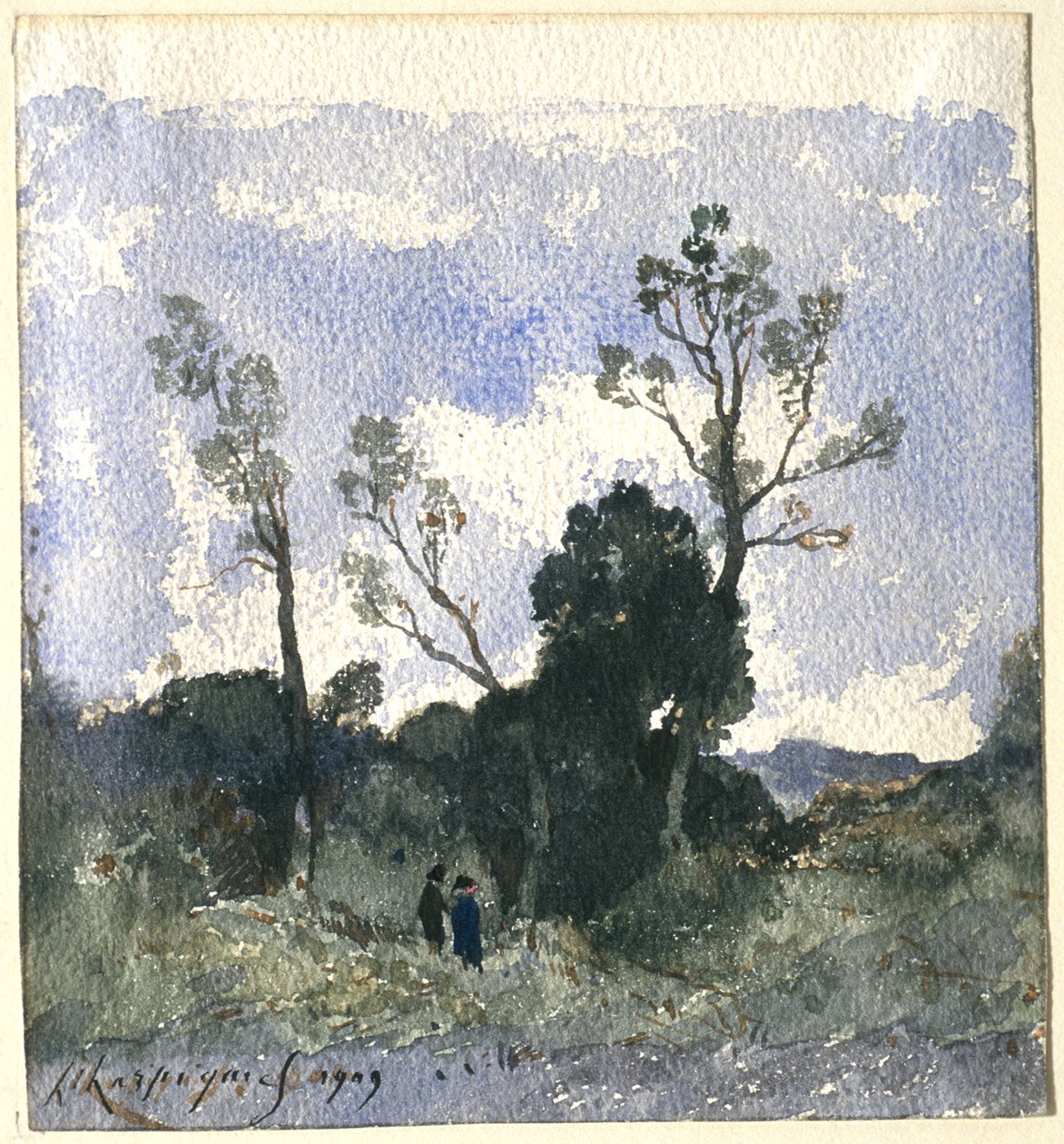 Skogkledd landskap av Henri-Joseph Harpignies