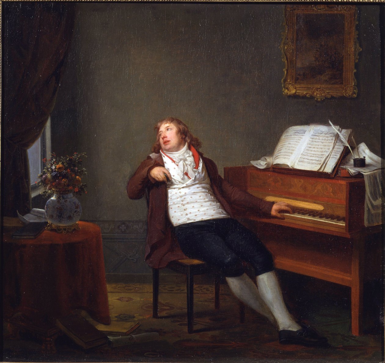 Portrett av pianisten og komponisten Johann Ladislaus Dussek (1760-1812) av Danloux, Henri-Pierre (1753-1809). Olje på lerret av Henri Pierre Danloux