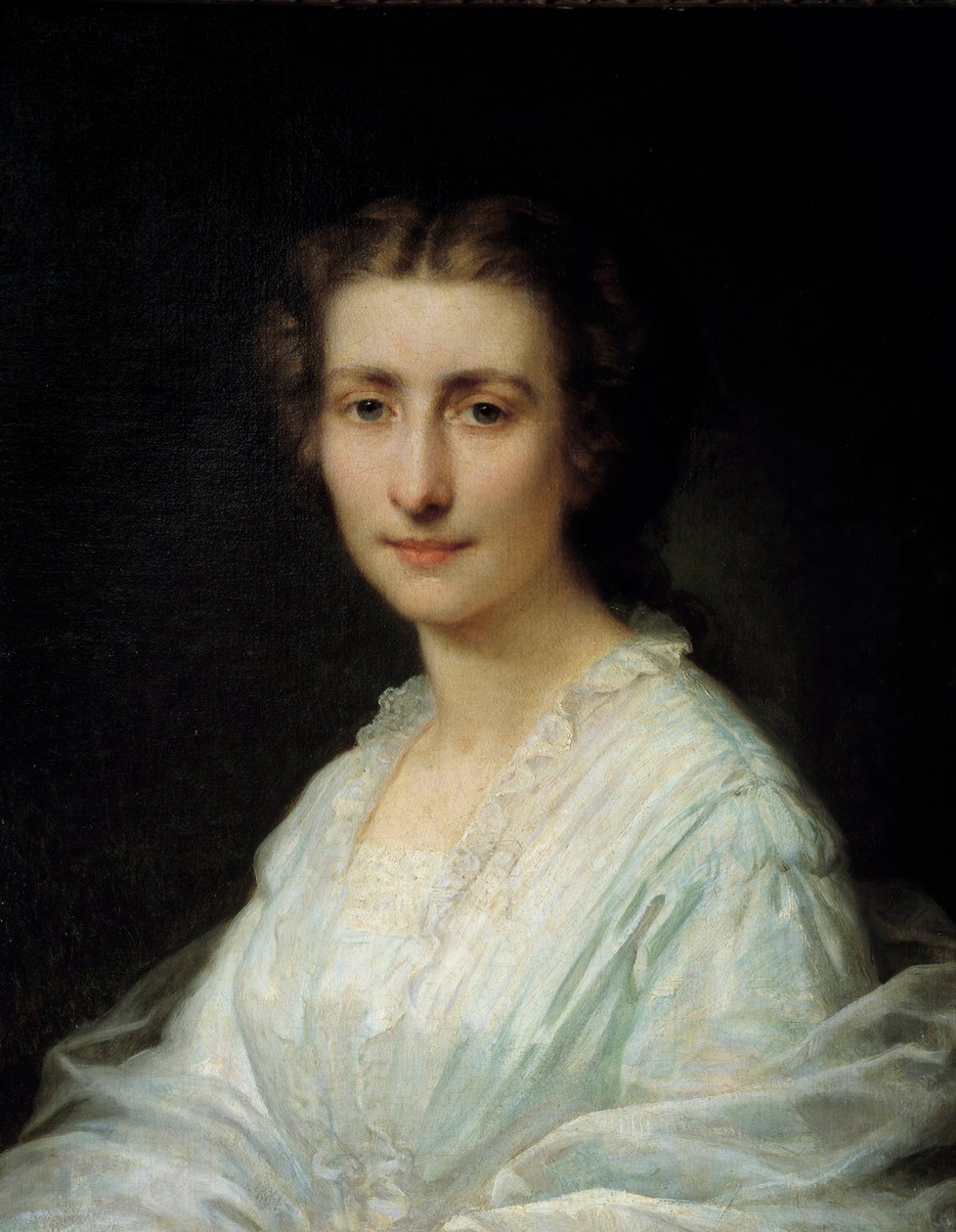 Portrett av en kvinne. Maleri av Henri Lehmann (Karl Ernest (Ernst) Rudolf Heinrich Salem dit) (1814-1882) Paris fra 1800-tallet, Musee Carnavalet av Henri Lehmann
