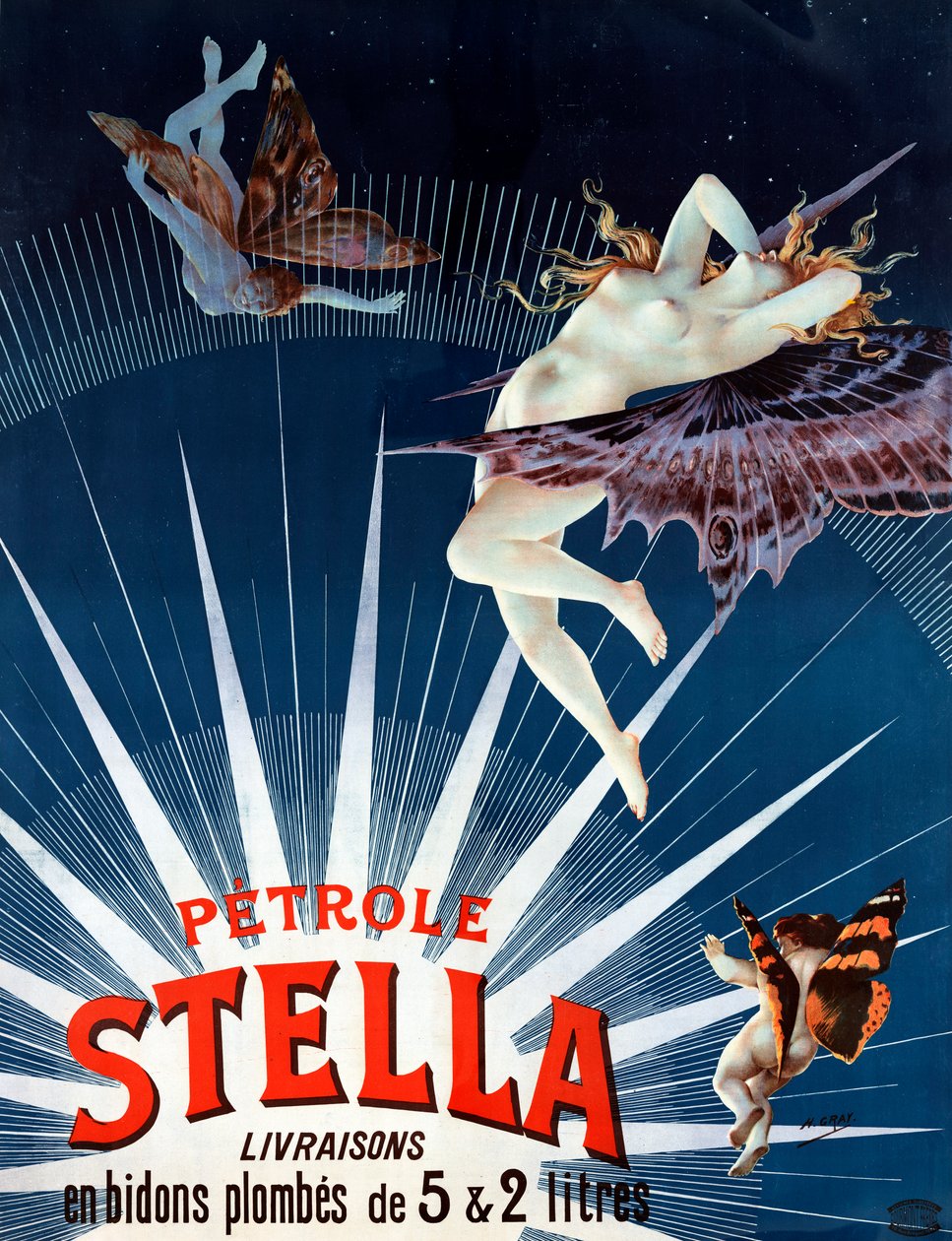 Vintage Petrole Stella-plakat av Henri  Gray