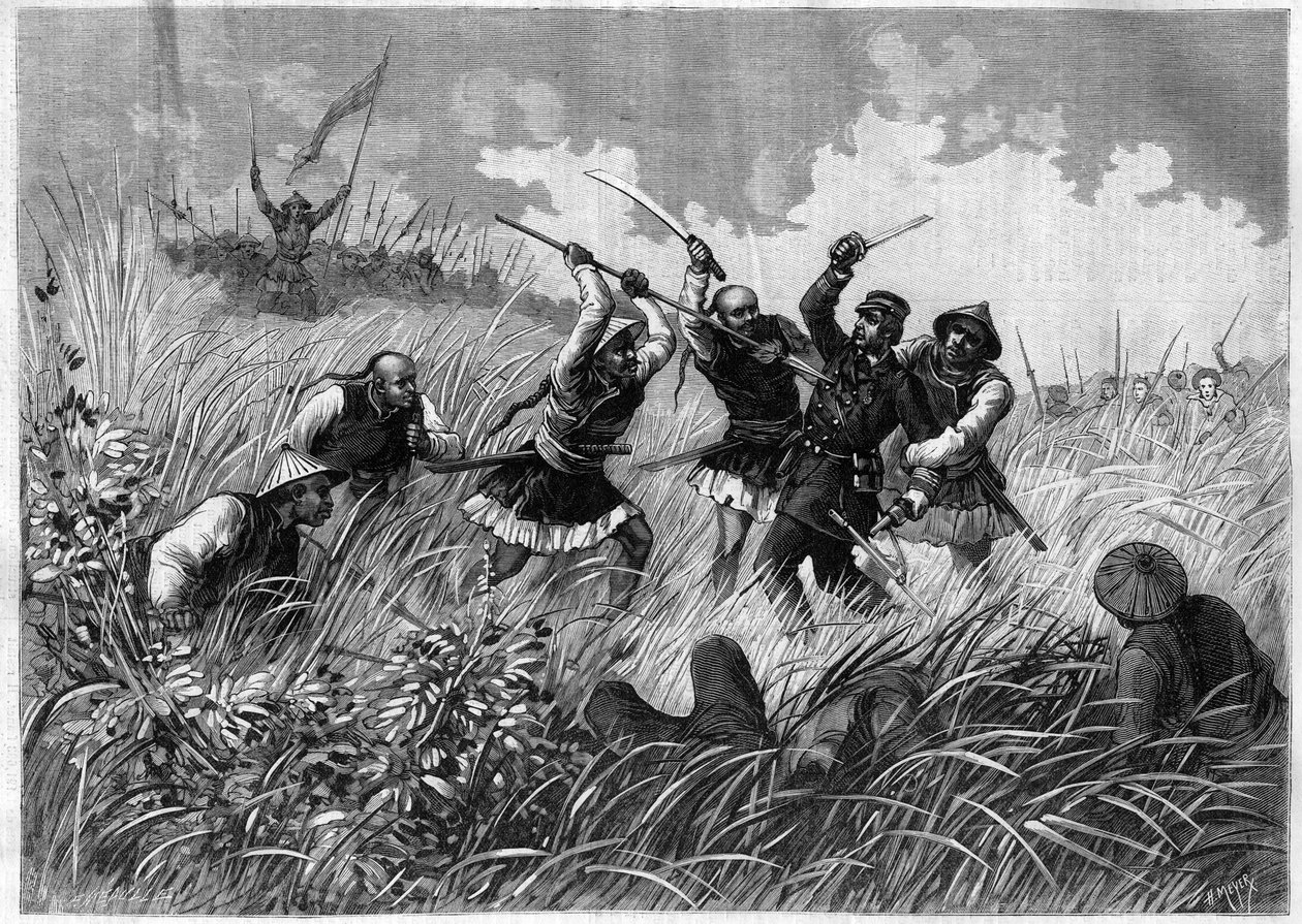 Conquete du Tonkin (dagens Vietnam) - død av kommandør Henri Riviere (1827-1883), 19. mai av Henri (after) Meyer