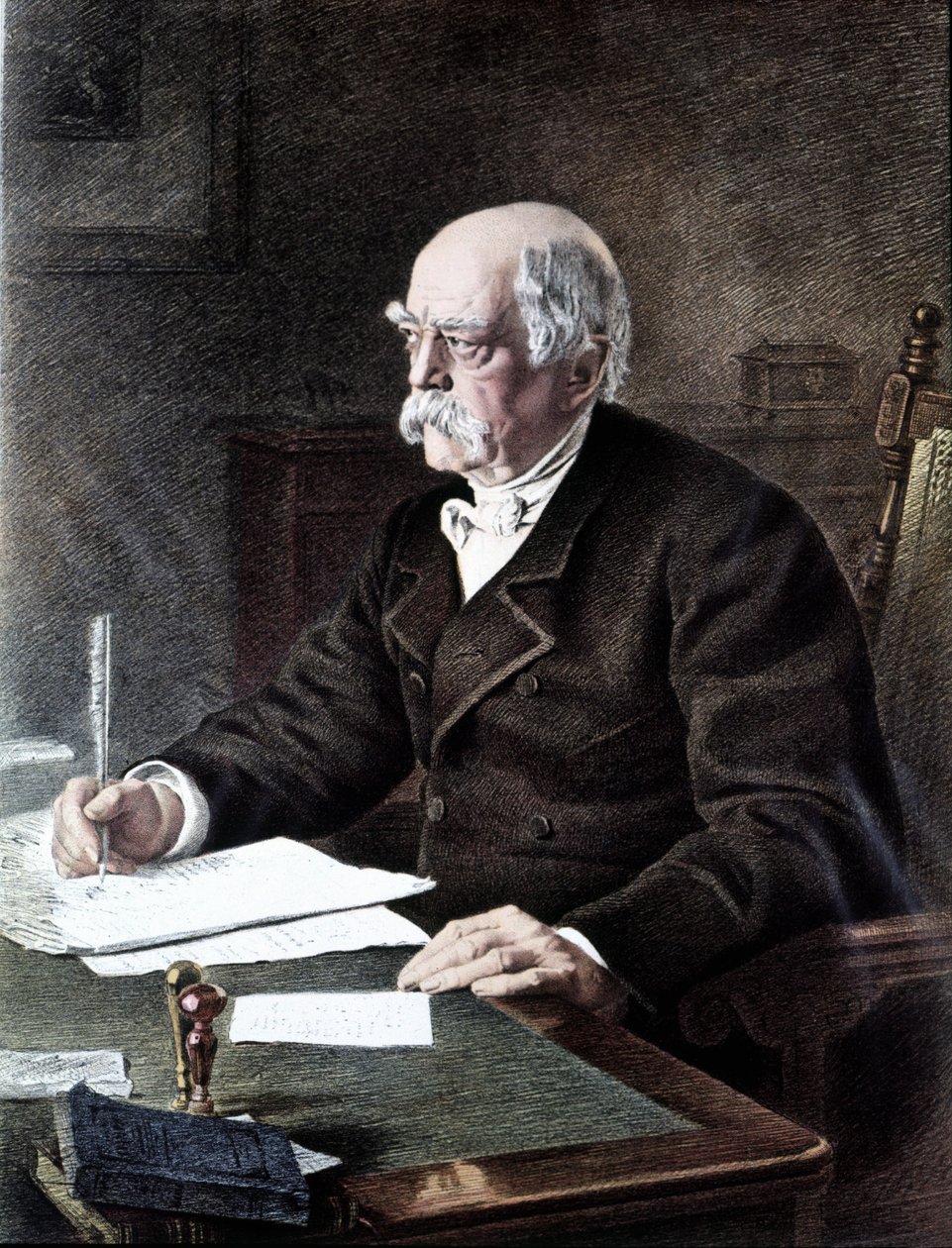 Otto, prins von Bismarck (1815 - 1898), tysk statsmann ifølge maleriet av alle hellige av Henri (after) Toussaint