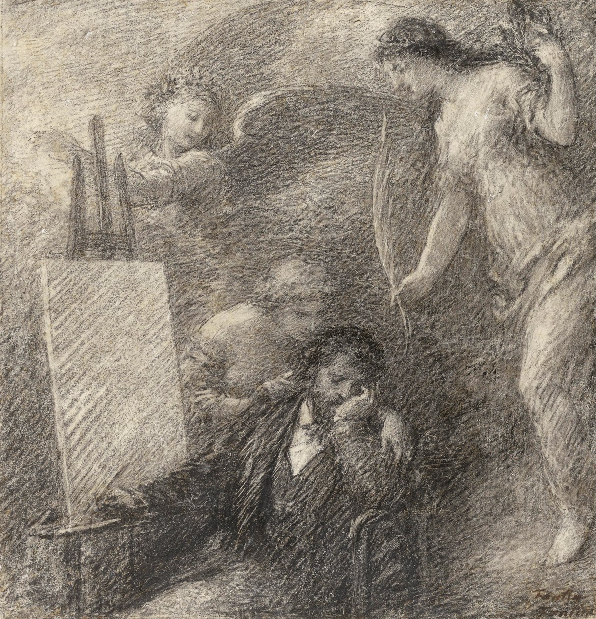 Kunstnerens motløshet av Henri (follower of) Fantin Latour