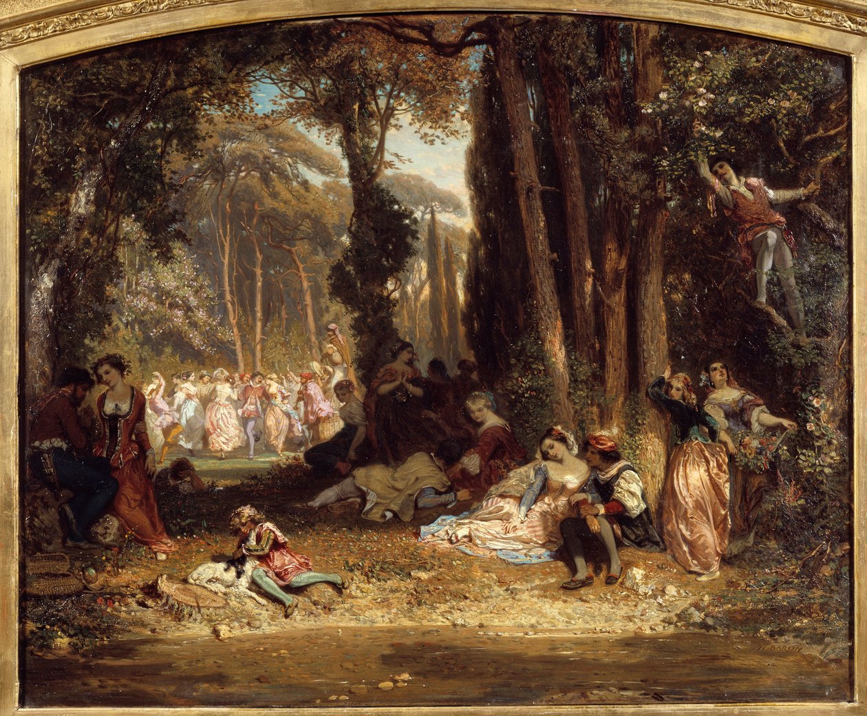 Vårfest i Toscana. Maleri av Henri Baron (1816-1885) av Henri Baron