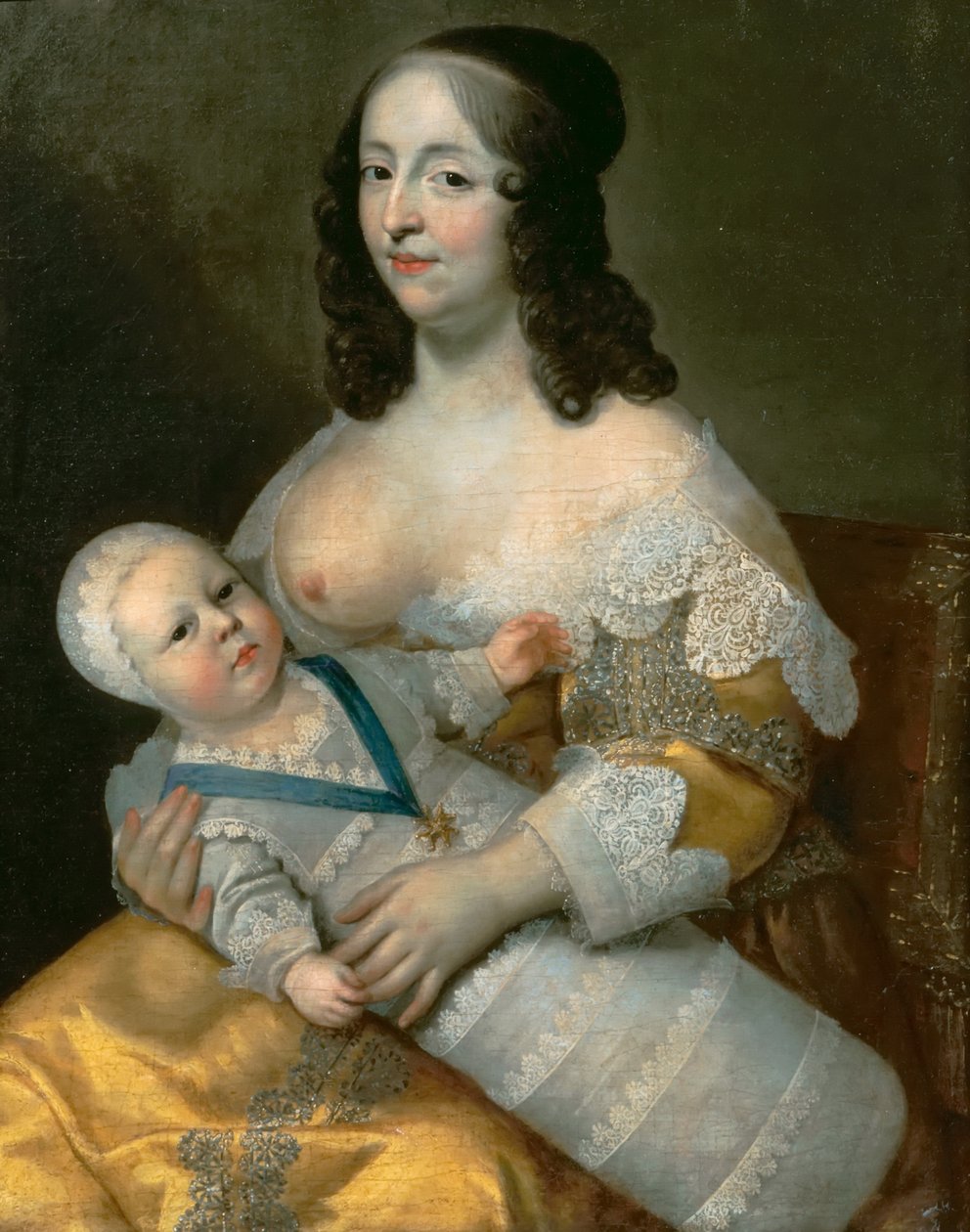 Louis XIV som spedbarn med sin sykepleier Longuet de La Giraudière av Henri Beaubrun