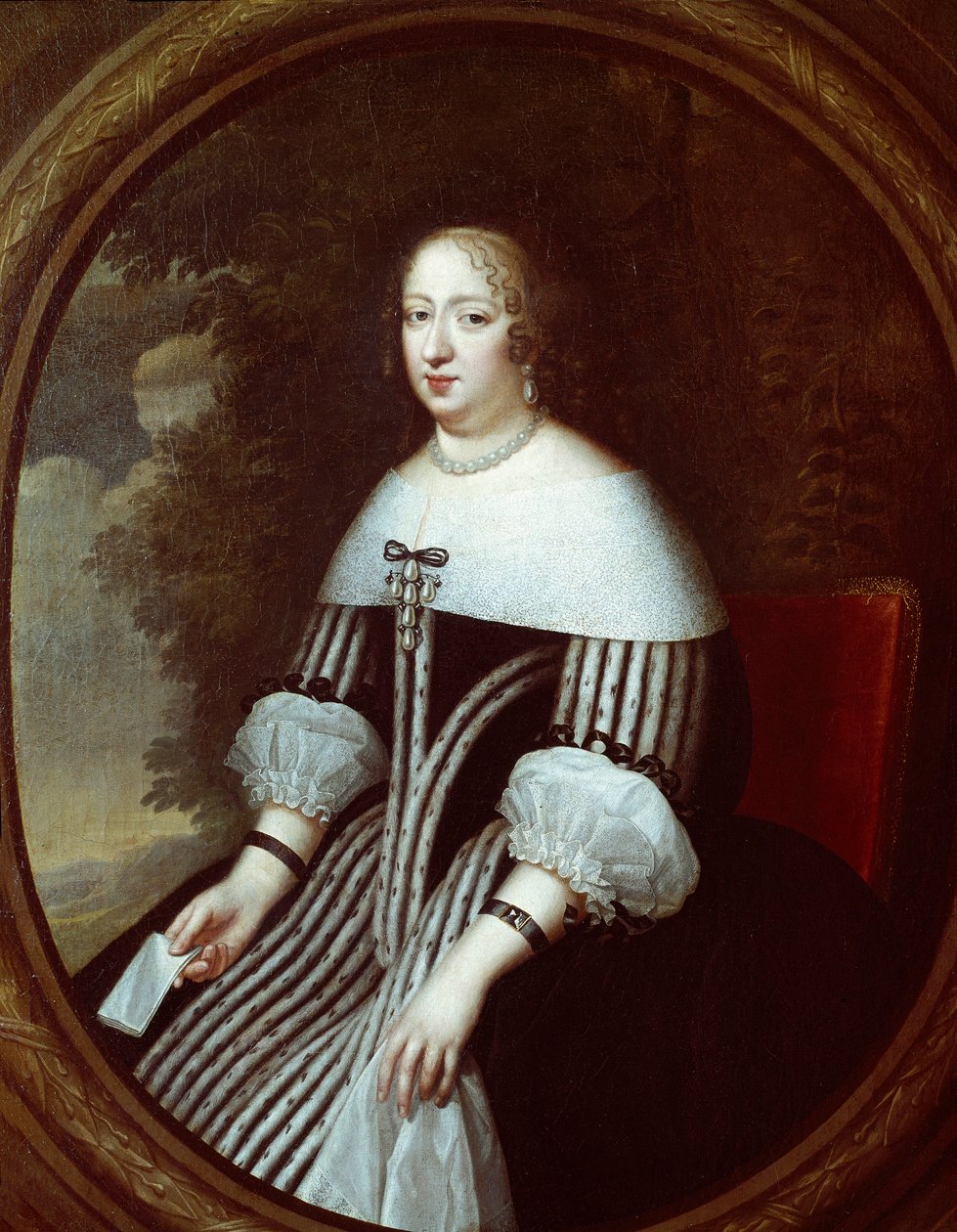 Portrett av Anne av Østerrike (1601-1666) regente i enkens kjole Maleri av Charles Beaubrun (1604-1692) og Henri Beaubrun (1603-1677) 1600-tallet Søn. 1,8x1 m Versailles, musee du chateau av Henri Beaubrun