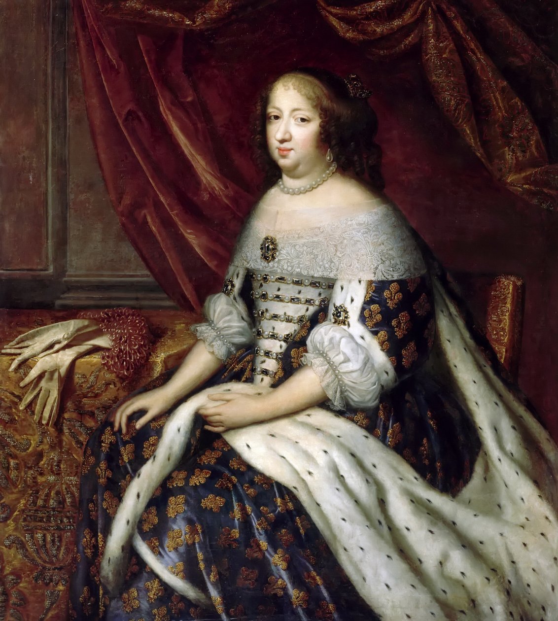 Portrett av Anne av Østerrike 1601-1666 av Henri Beaubrun