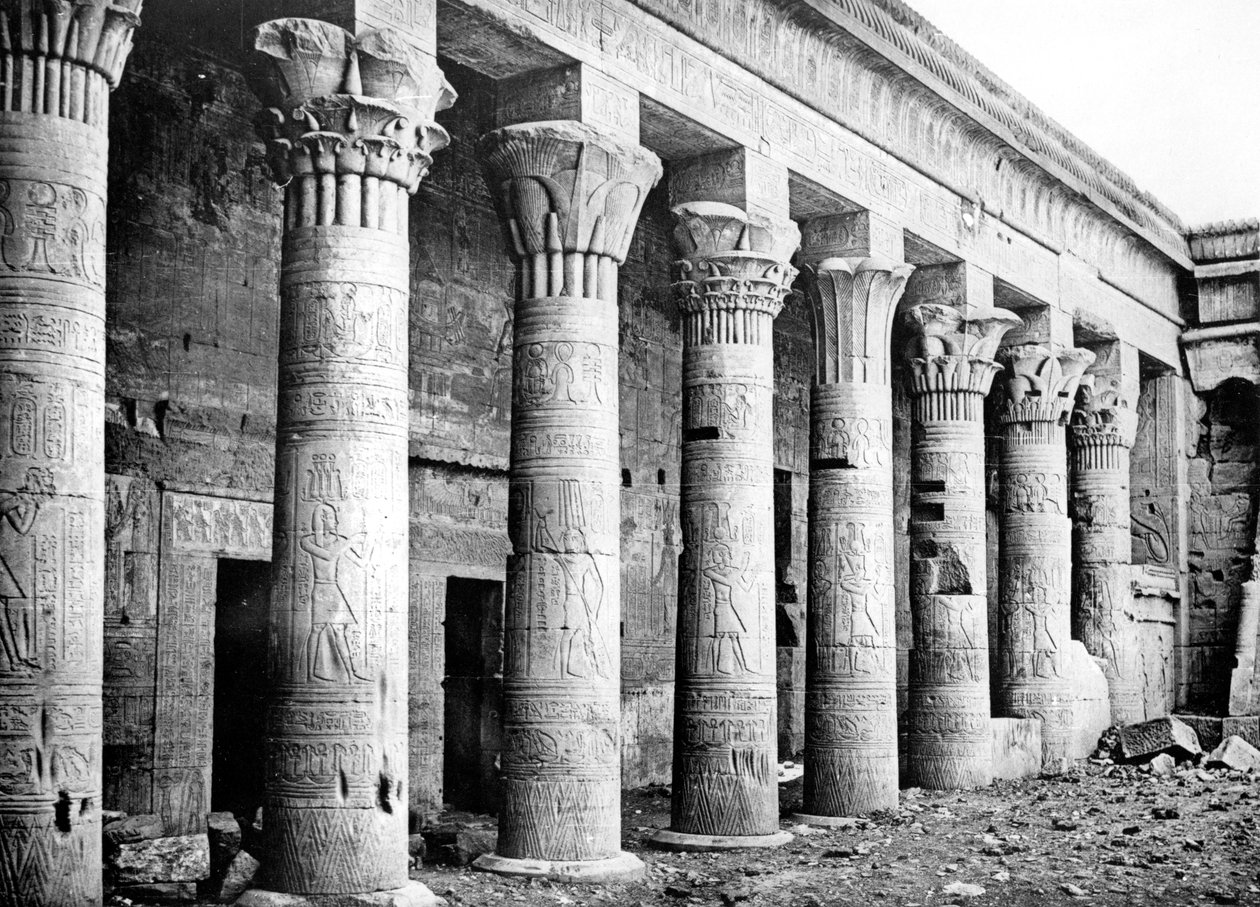 Østlige søyler, Temple of Isis, Philae, Nubia, Egypt, 1887 av Georges Henri Bechard