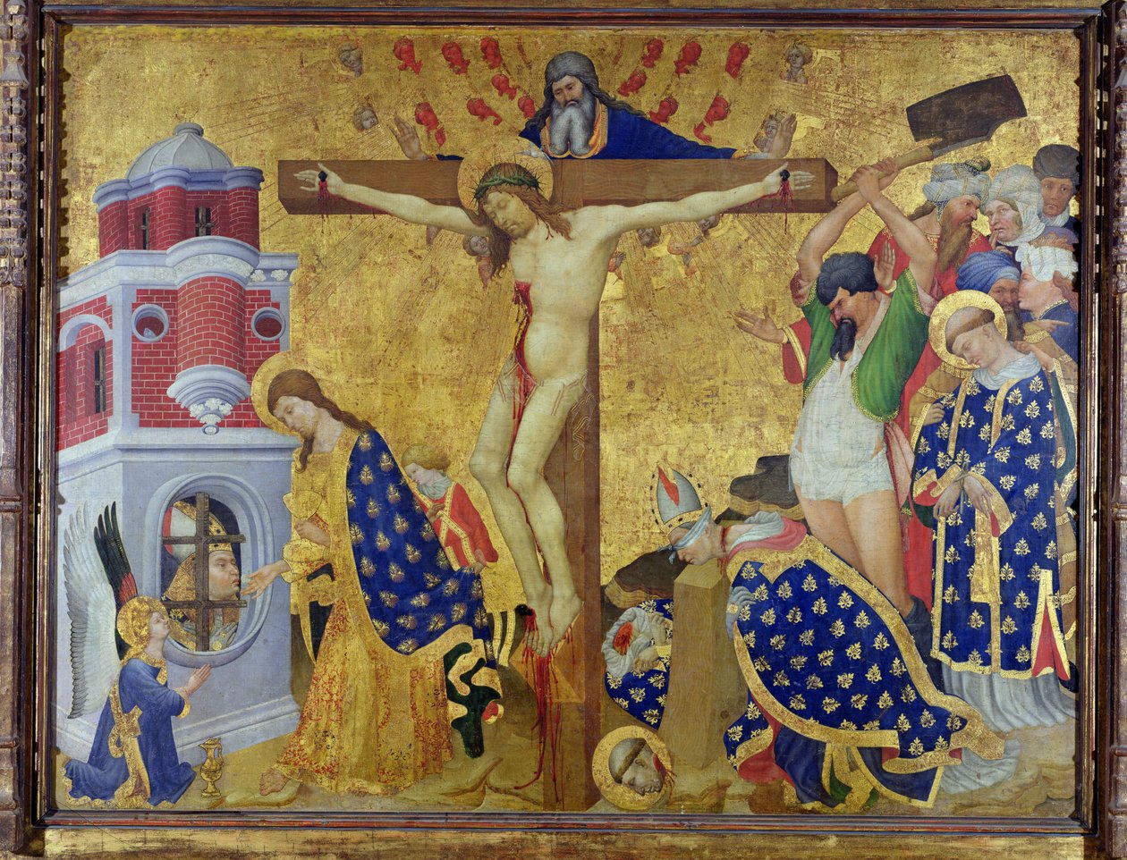 St. Denis-altertavlen, ferdigstilt i 1416 for Church of the Chartreuse of Champnol (olje på lerret på panel) av Henri Bellechose