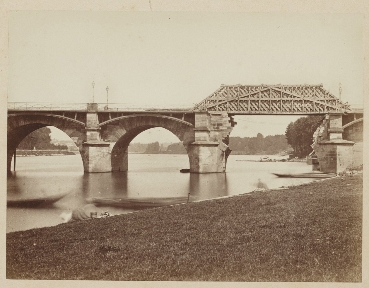 Le Pont de Saint Cloud etter den fransk-prøyssiske krigen av Henri Bevan