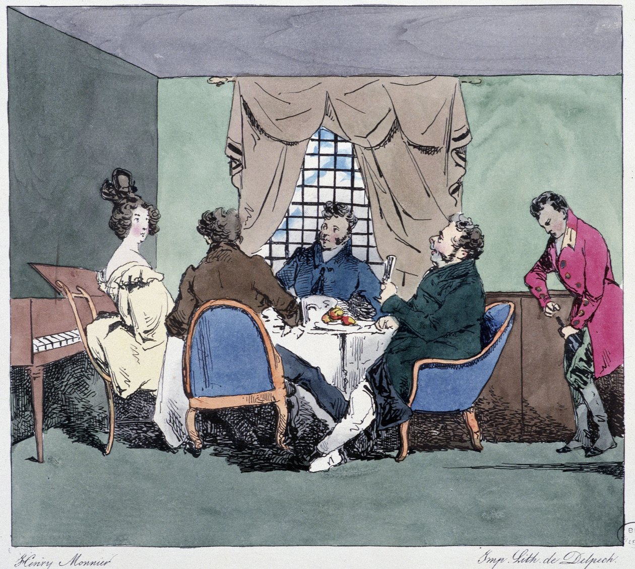 Konkurser - i "" Tidligere og i dag"" av Henri Monnier, red. Delpech, Paris av Henri Bonaventure Monnier