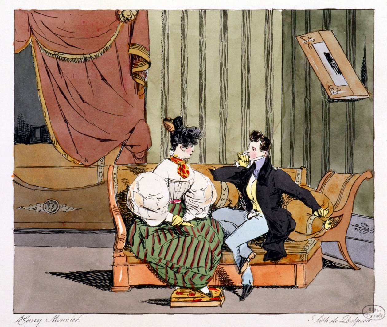 Studiekomplementet - i "" Tidligere og i dag" av Henri Monnier, red. Delpech, Paris av Henri Bonaventure Monnier