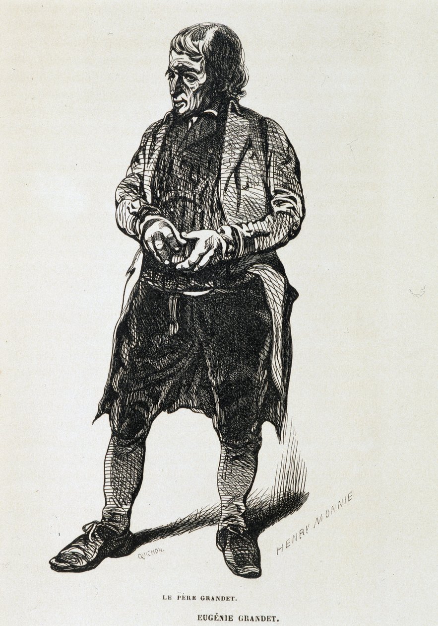 Fader Grandet - i ""Eugénie Grandet"" av Balzac, ill. Henri Monnier, originalutgaven av 1843 av Henri Bonaventure Monnier