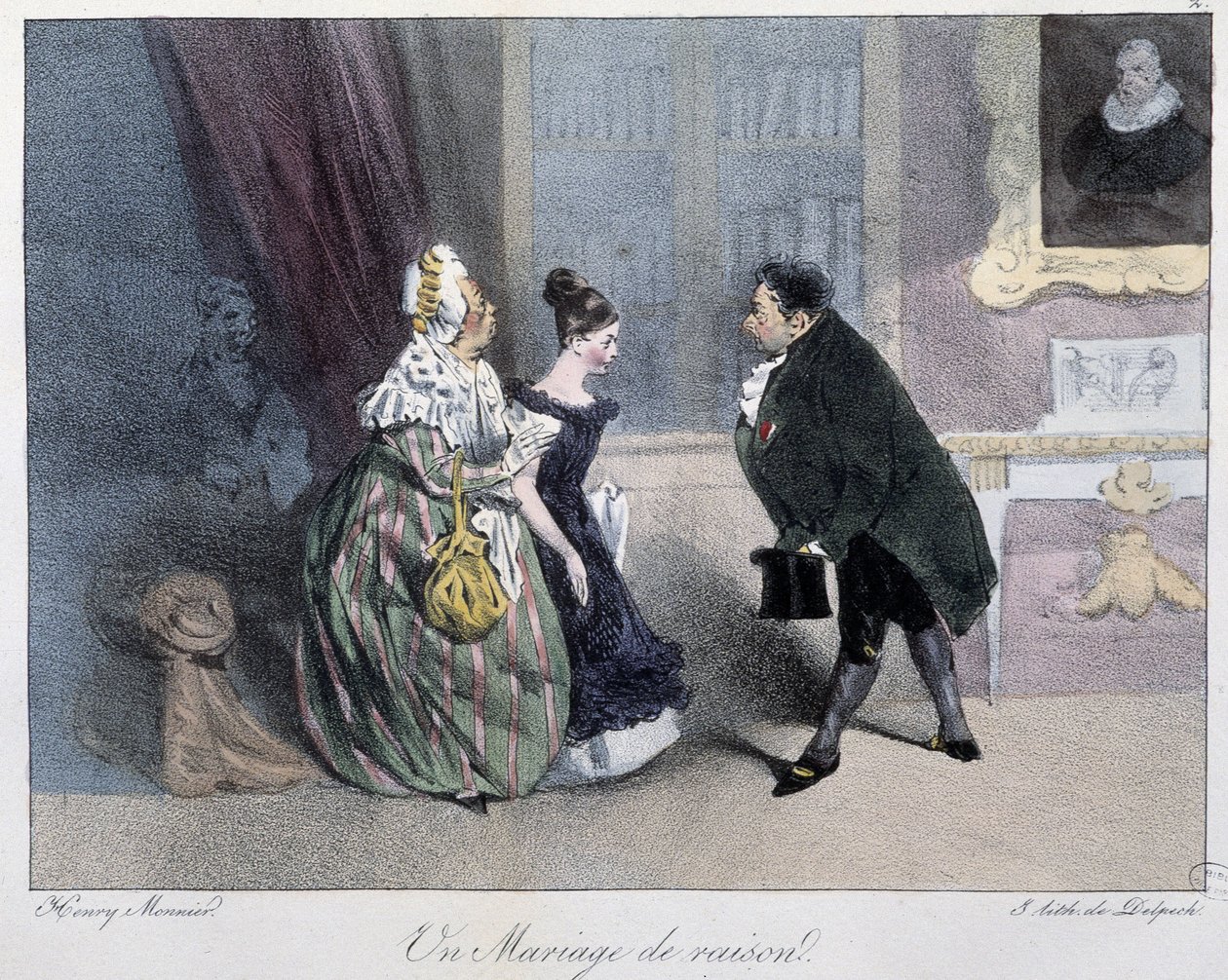 Et ekteskap av fornuft - i "" parisiske skisser" av Henri Monnier, red. Delpech, Paris av Henri Bonaventure Monnier