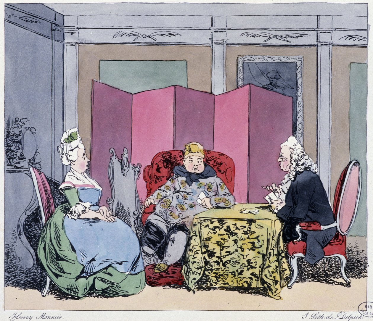 En lege på 1700-tallet - i "" Tidligere og i dag" av Henri Monnier, red. Delpech, Paris av Henri Bonaventure Monnier