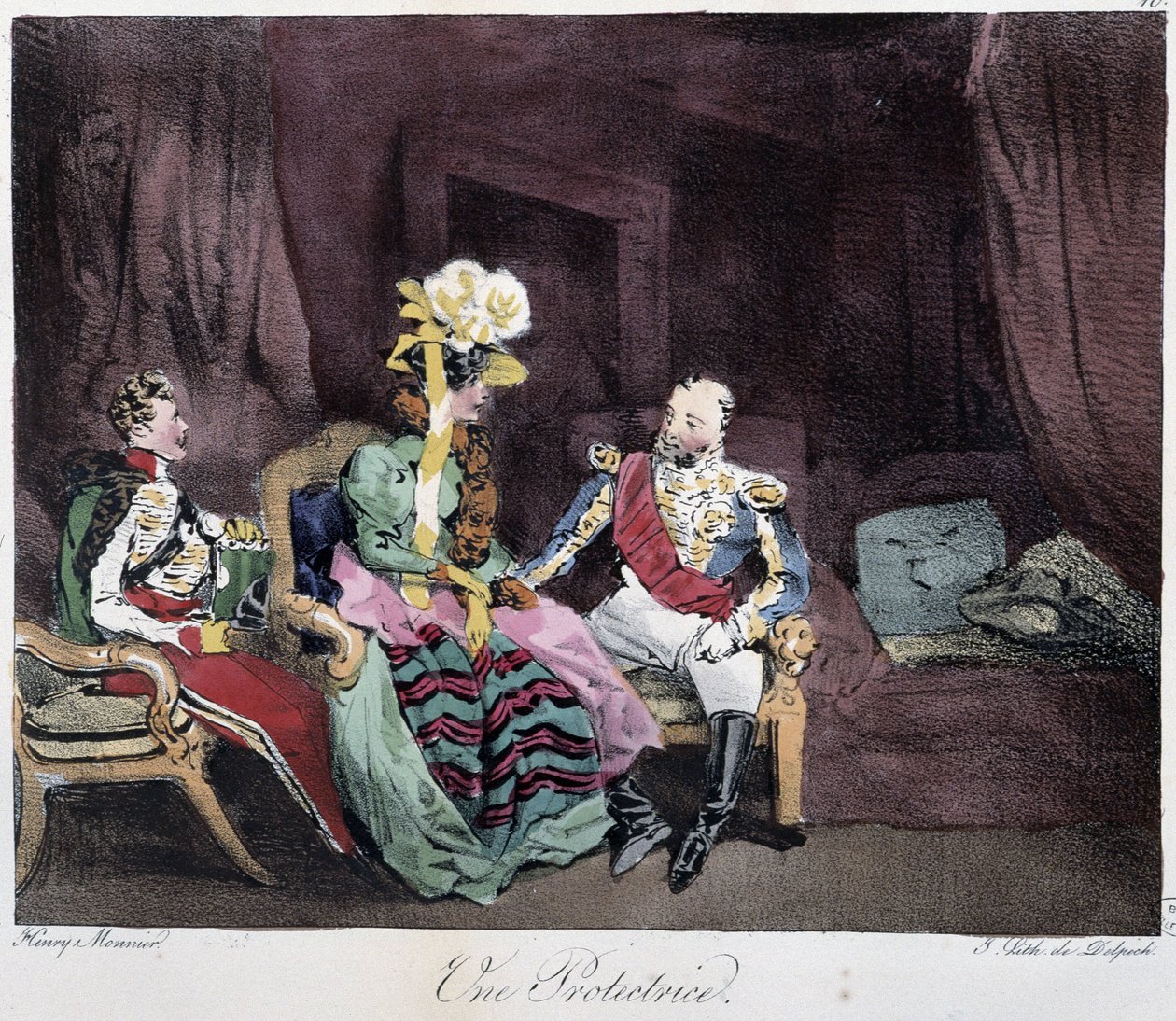 En beskytter - i "" Parisian Sketches" av Henri Monnier, red. Delpech, Paris av Henri Bonaventure Monnier
