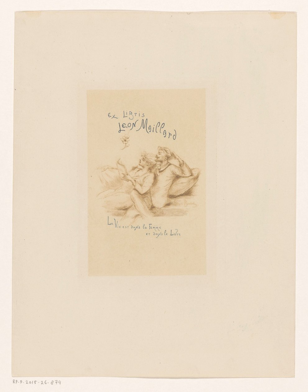 Ex libris av Leon Maillard Ex libris Leon Maillard (tittel på objekt) av Henri Boutet