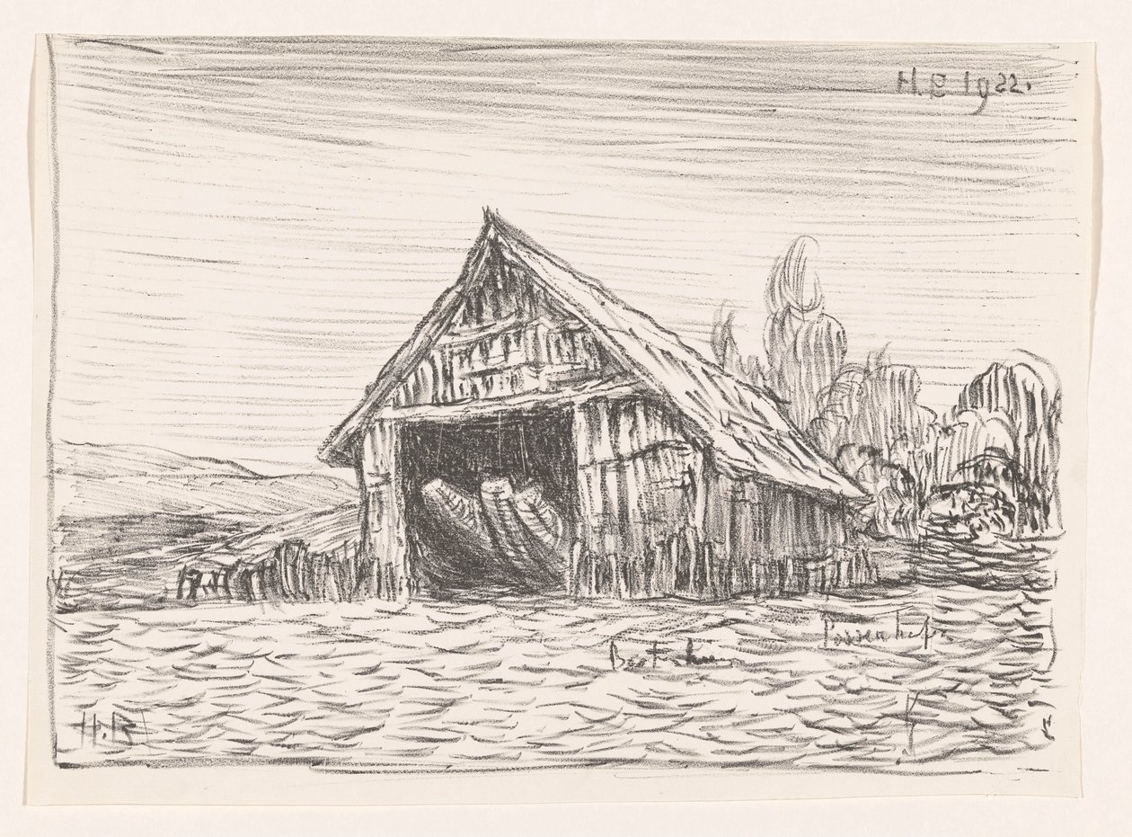 Boothuis i Possenhofen (original tittel på objekt) av Henri Braakensiek