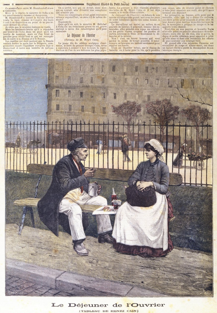 The Workers Lunch, fra Le Petit Journal, 1891 av Henri Cain