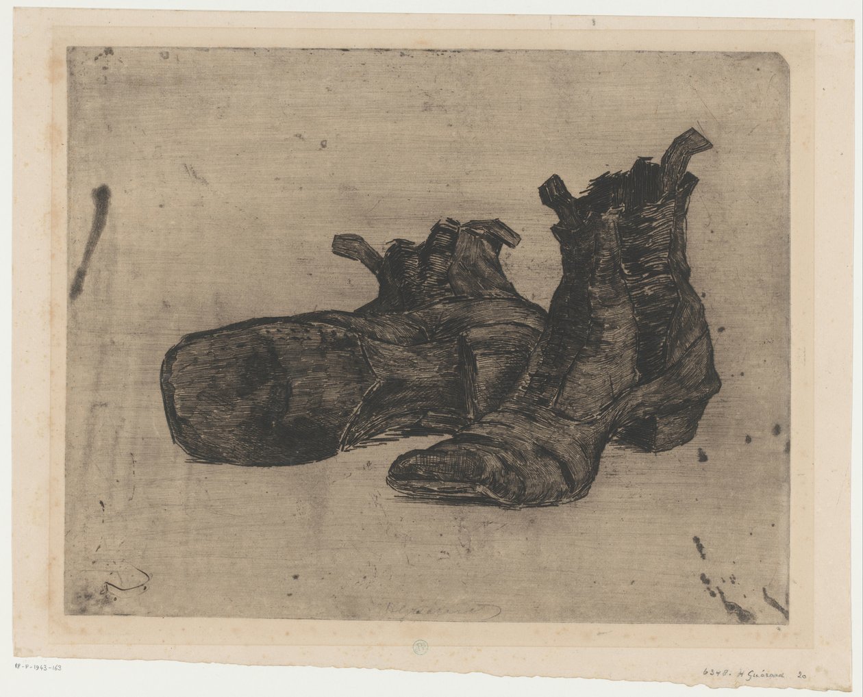 Et par støvler av Henri Charles Guérard (signed by artist)