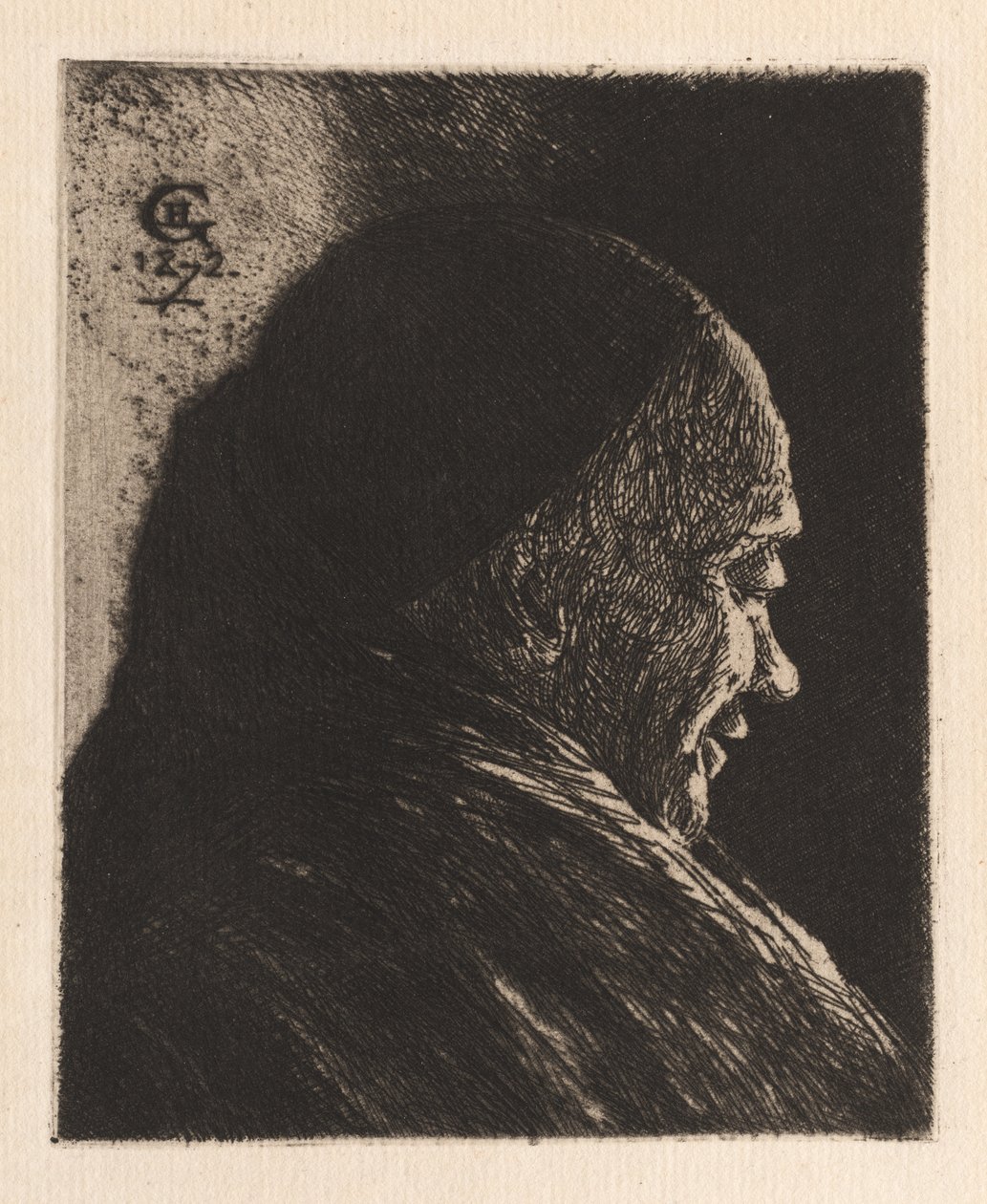 Leder av en gammel mann av Henri Charles Guérard