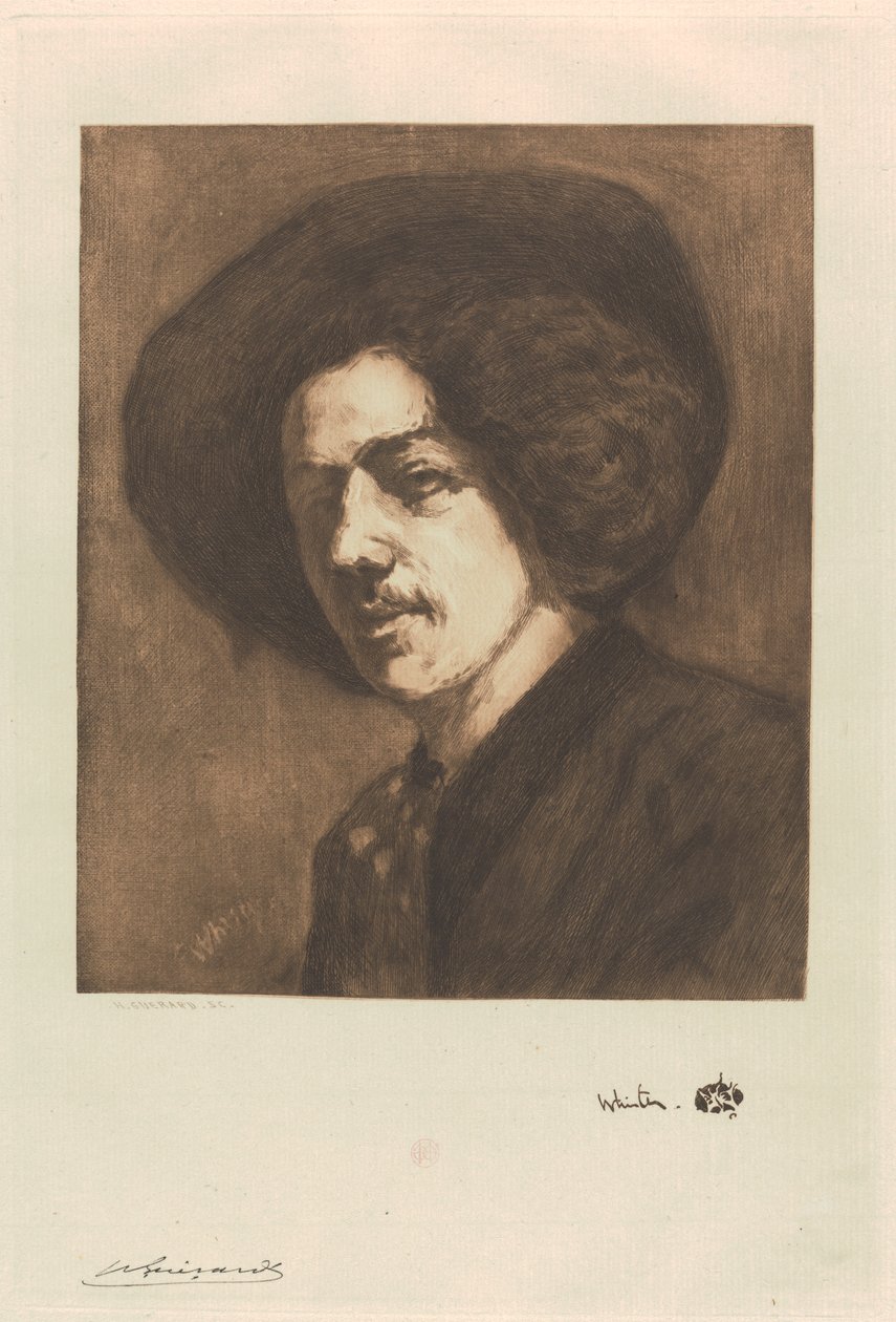 Portrett av Whistler av Henri Charles Guérard