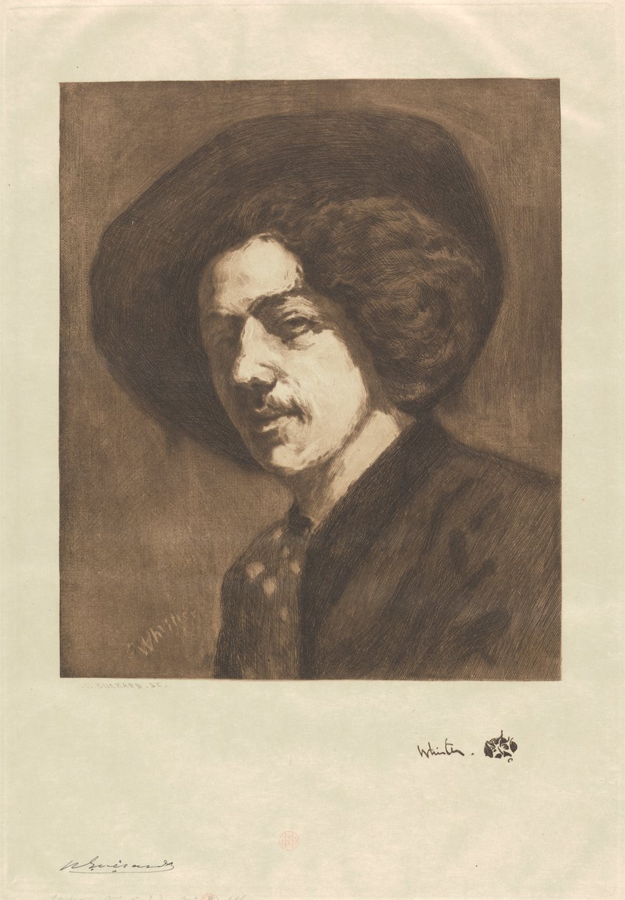 Portrett av Whistler av Henri Charles Guérard