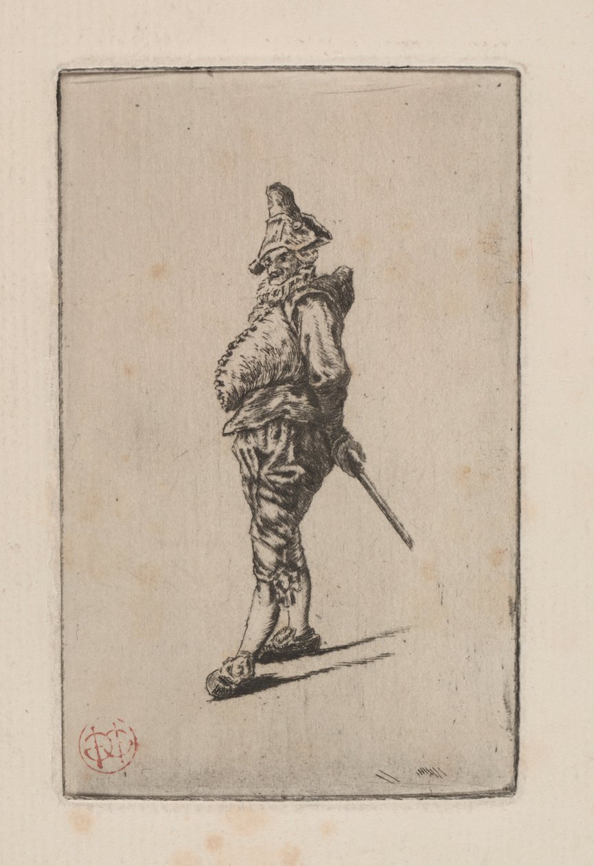 Punchinello, etter Meissonier av Henri Charles Guérard