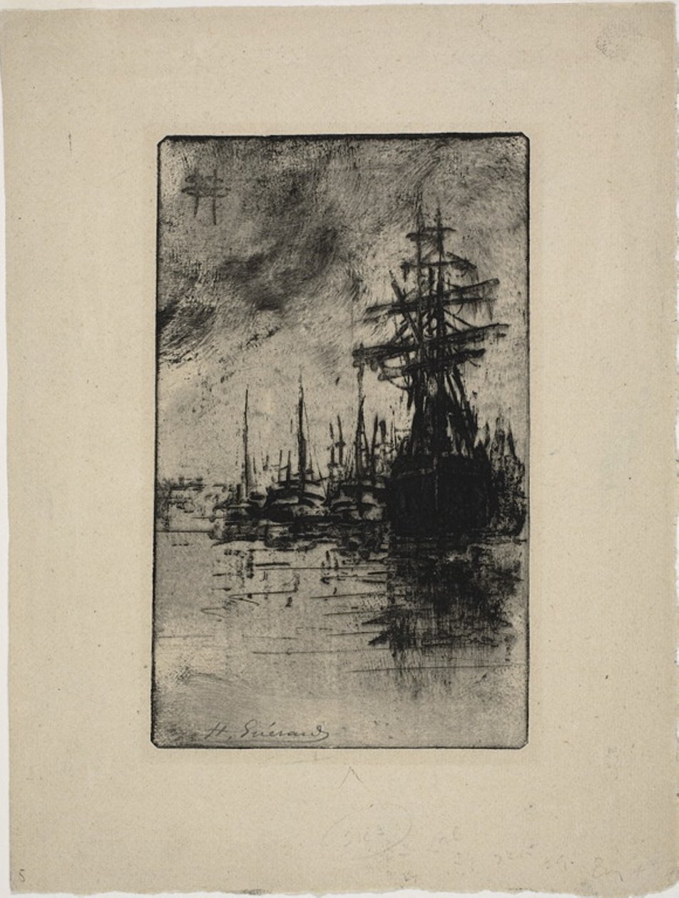 Seilbåter på vannet av Henri Charles Guérard
