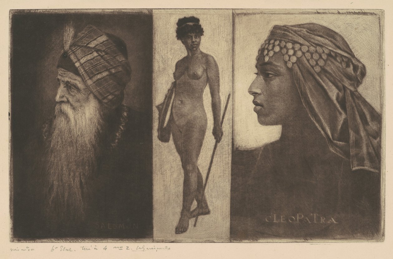 Salomon og Cleopatra av Henri Charles Guérard