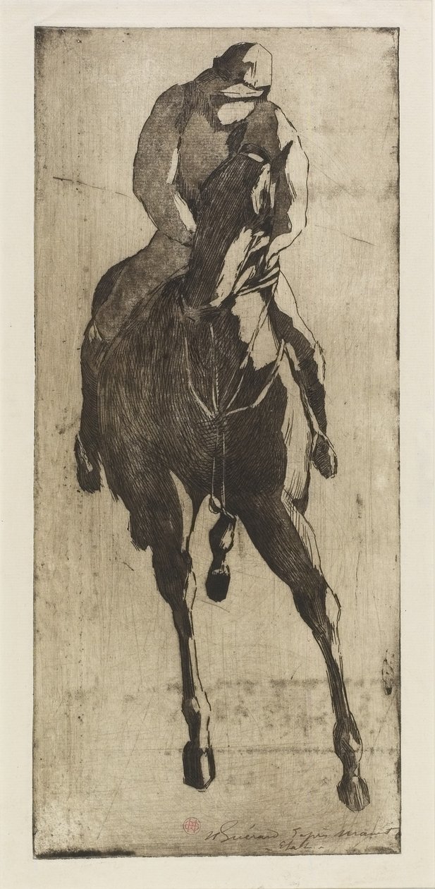 The Racehorse, ca. 1888 (etsing og akvatint) av Henri Charles Guérard