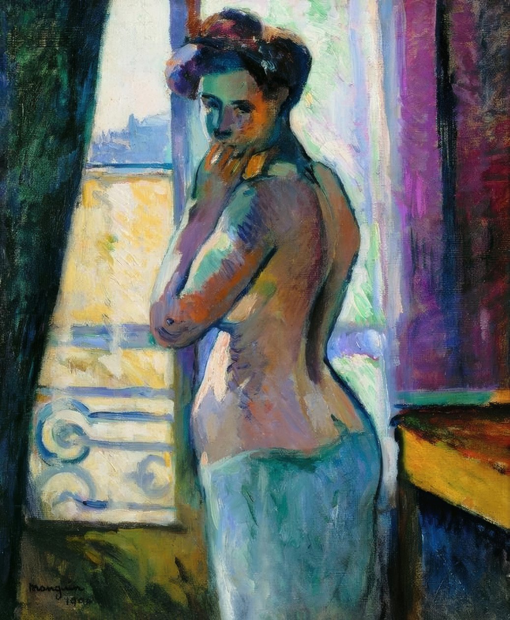 Foran vinduet, rue Boursault av Henri Charles Manguin