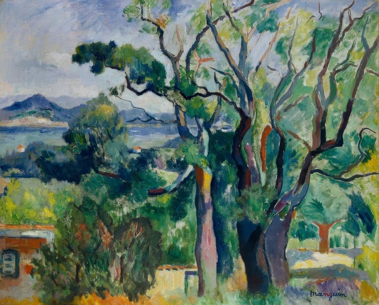 Saint-Tropez-bukten av Henri Charles Manguin