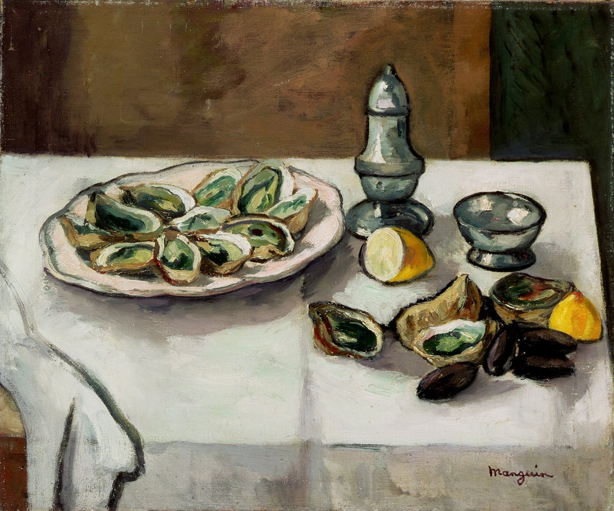 Stilleben med østers av Henri Charles Manguin