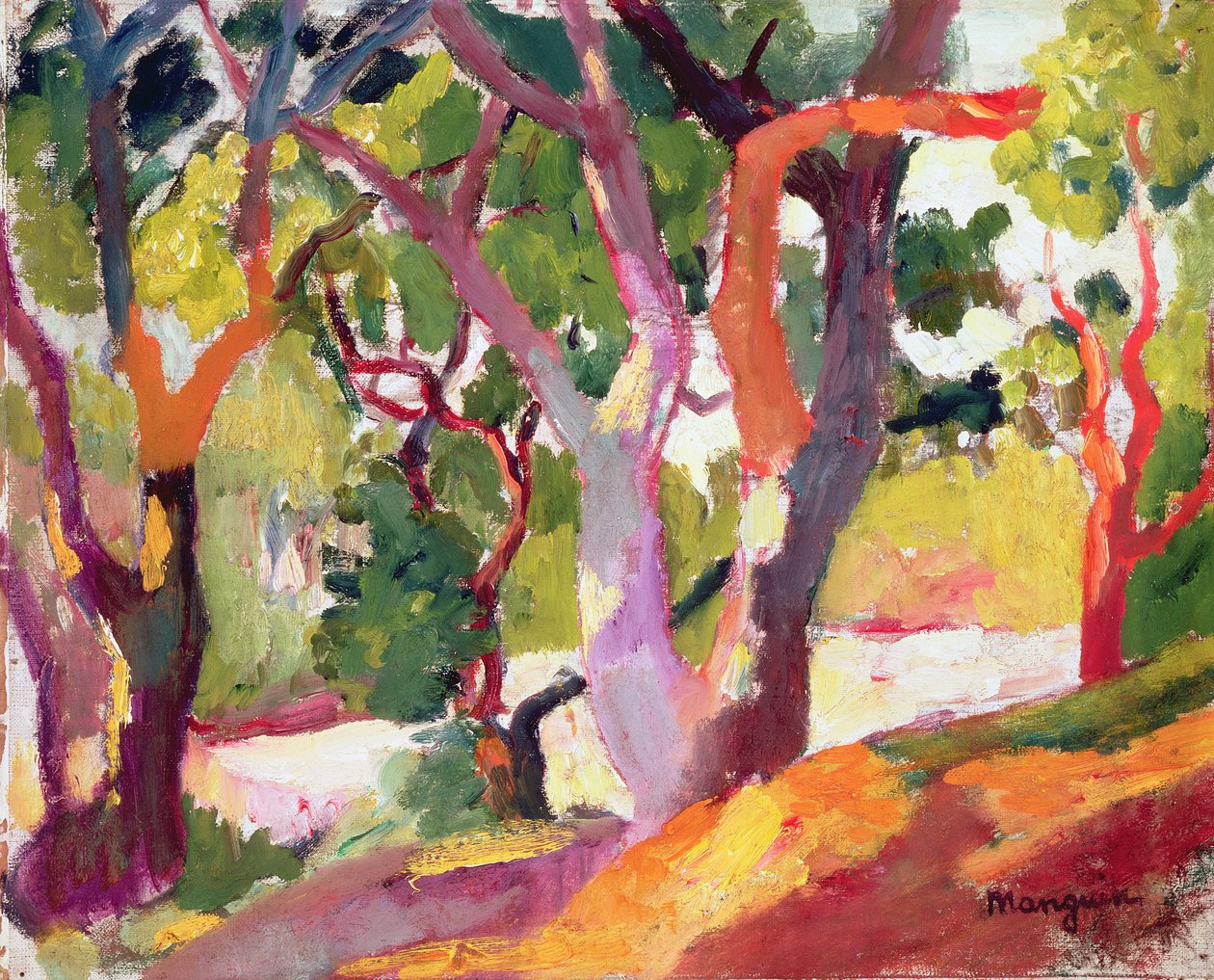 Trær (olje på lerret) av Henri Charles Manguin