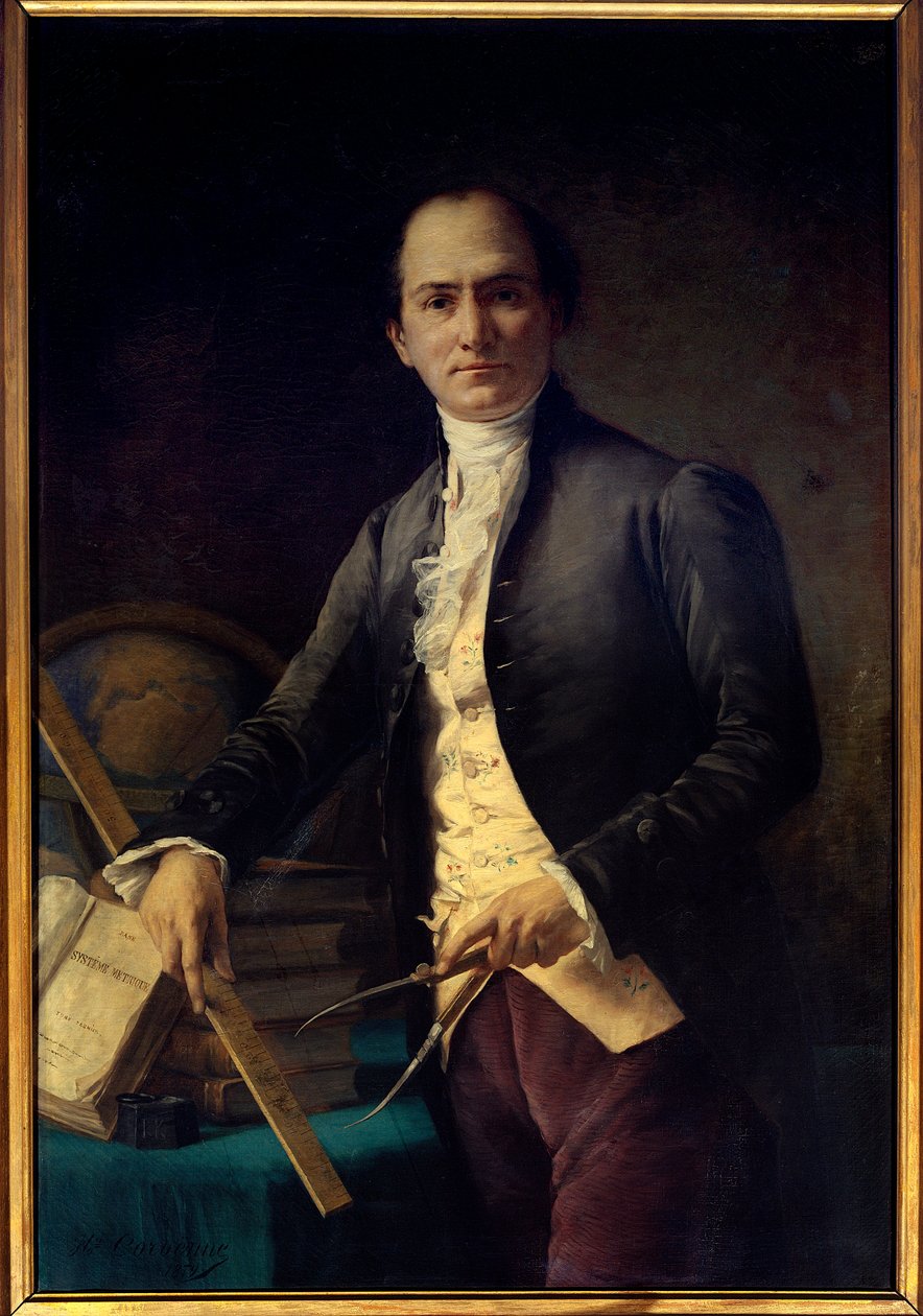 Portrett av astronomen Jean Baptiste (Jean-Baptiste) Joseph Delambre (1749-1822) - Maleri av Henri Coroenne (1822-1909) - Paris, Musee De l