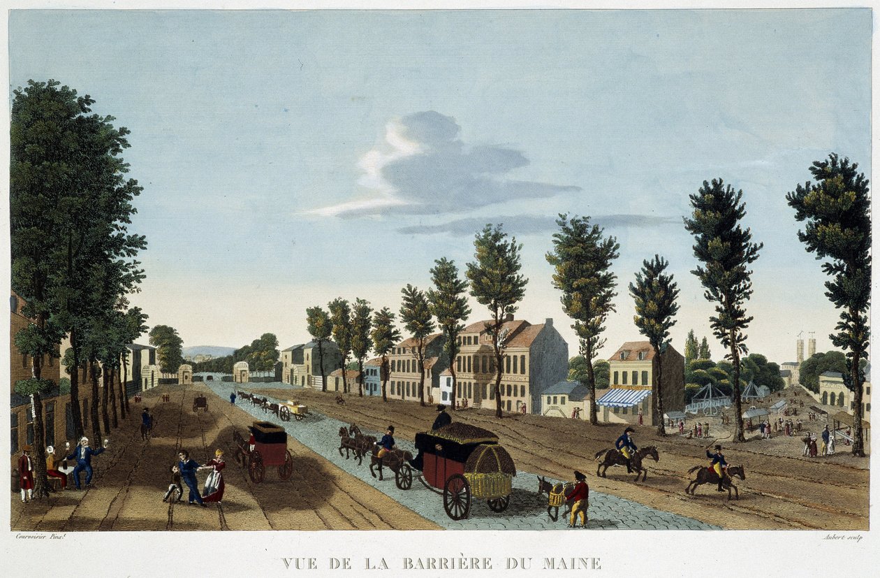 Utsikt over Barrier du Maine - i "" View of Paris, circa 1810: Les Barriers de Paris"" av Courvoisier av Henri Courvoisier Voisin