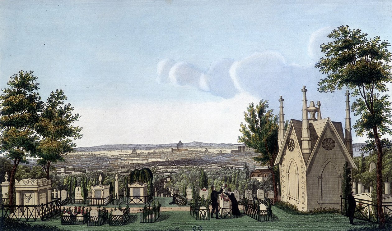 Kirkegården til Père de Lachaise - av Courvoisier av Henri Courvoisier Voisin