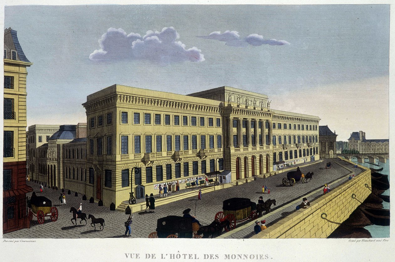 Hôtel des Monnins, rundt 1820 i "" Views of Paris"" av Courvoisier 1827 av Henri Courvoisier Voisin