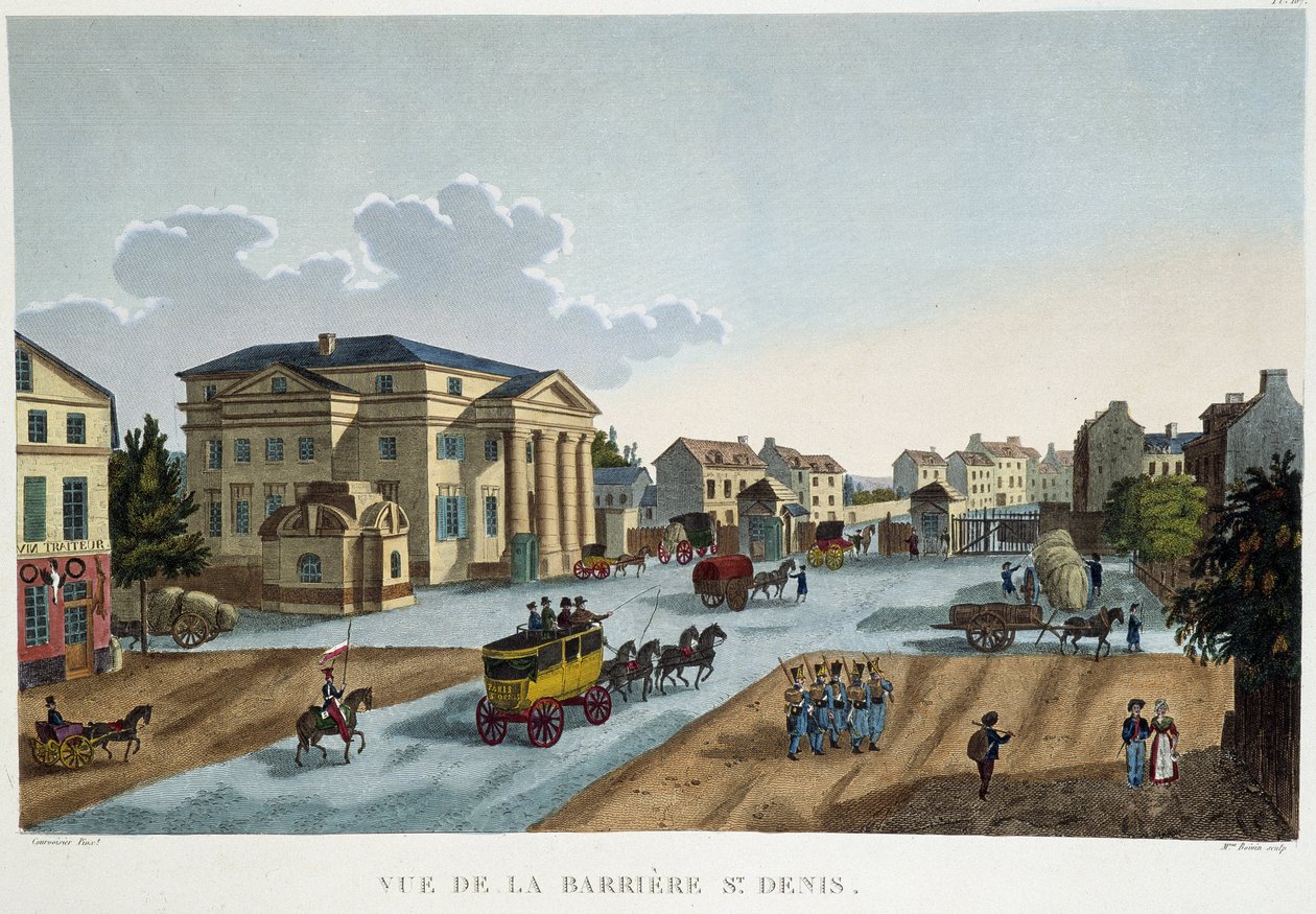 La barrier Saint-Denis, rundt 1827 - i "" Views of Paris "" av Courvoisier av Henri Courvoisier Voisin
