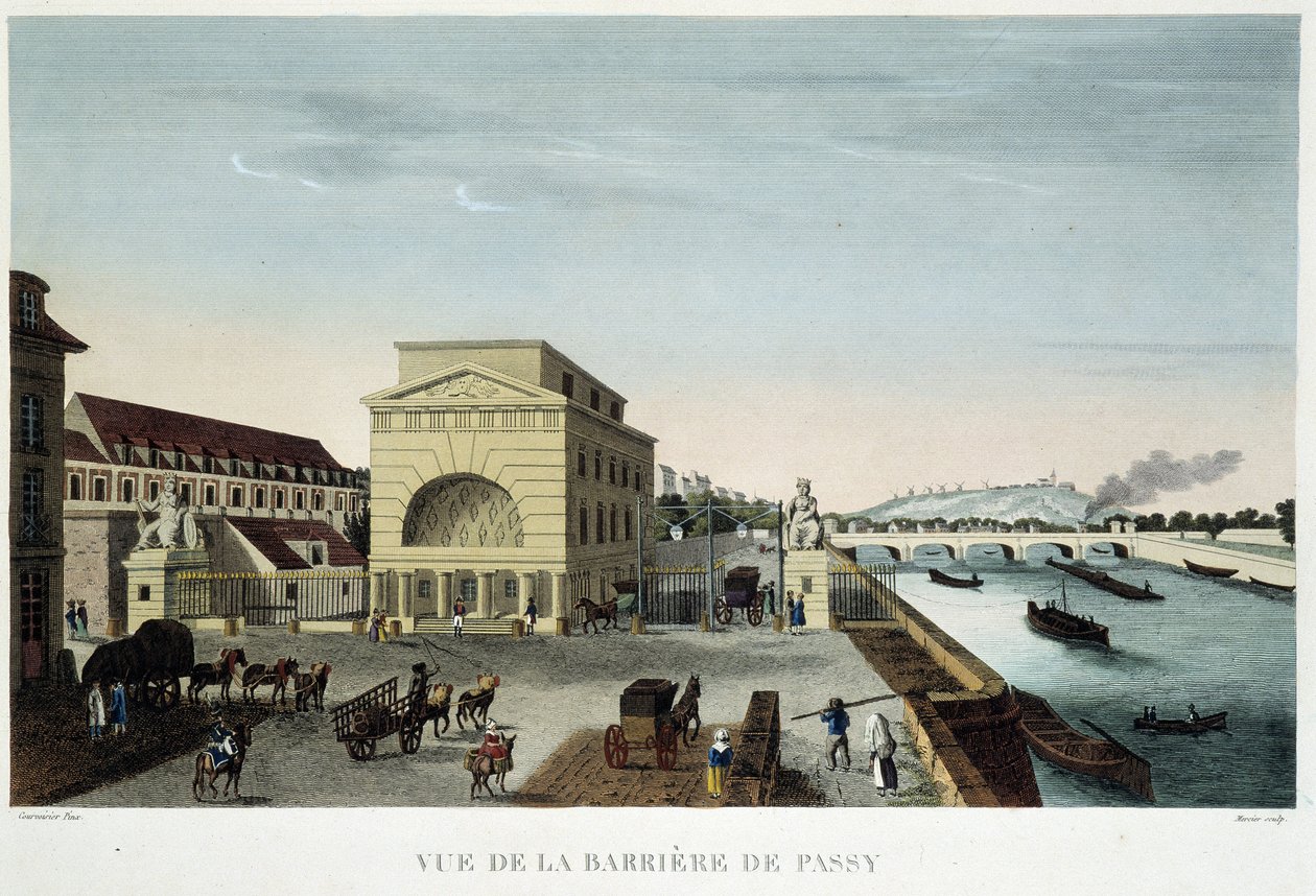 The Barrier of Passy, ​​​​circa 1820 i "" Views of Paris"" av Courvoisier av Henri Courvoisier Voisin