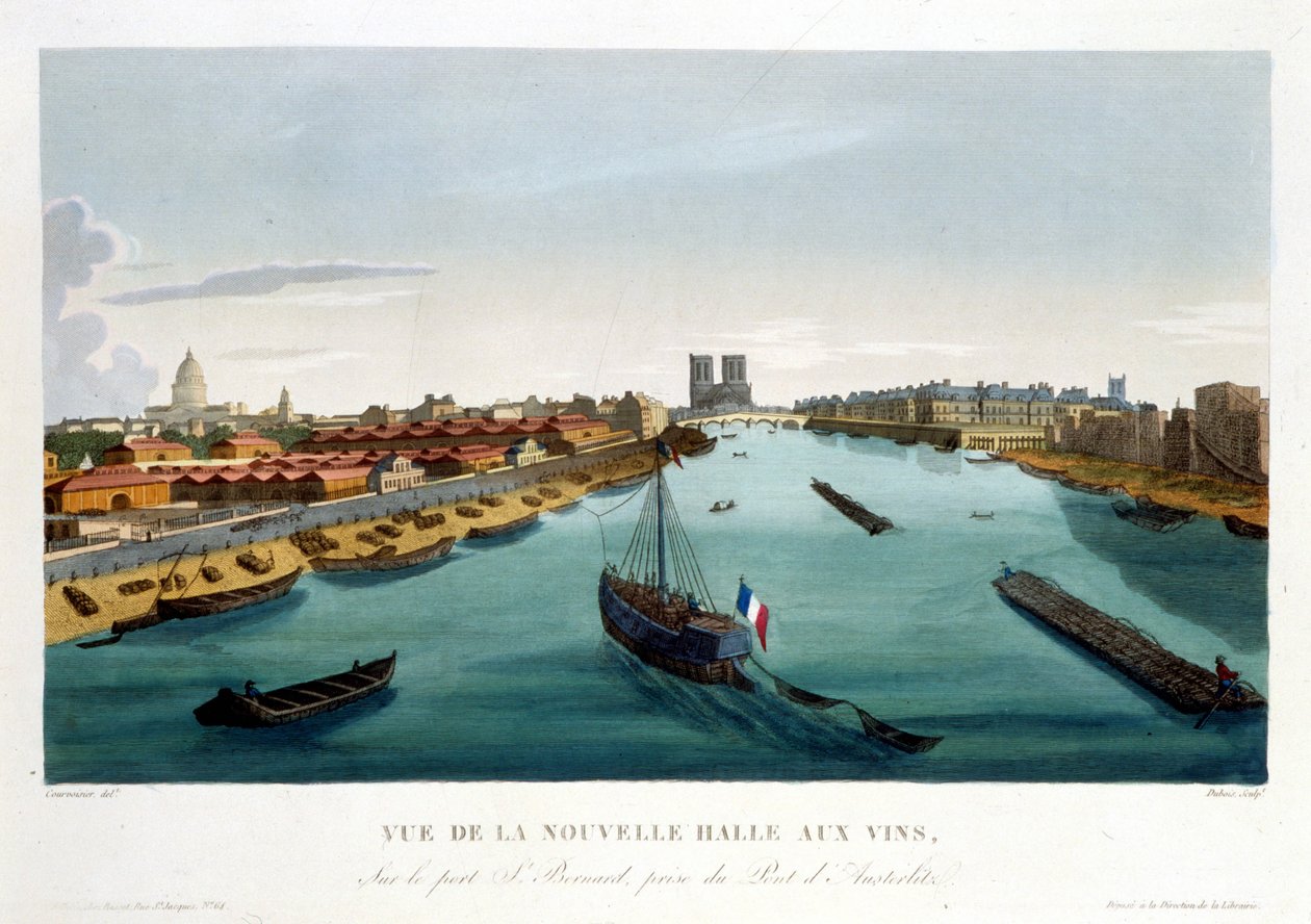 Den nye vinhallen (Bercy), ca. 1820 i "Views of Paris" av Courvoisier 1827Den nye vinhallen (Bercy), ca. 1820 i Views of Paris av Courvoisier 1827 av Henri Courvoisier Voisin