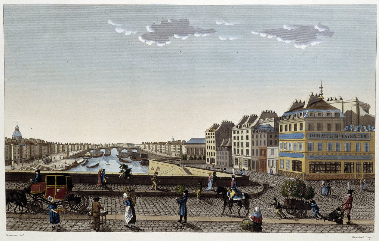 Paris, Notre-Dame-broen - i ""Views of Paris"" av Courvoisier av Henri Courvoisier Voisin