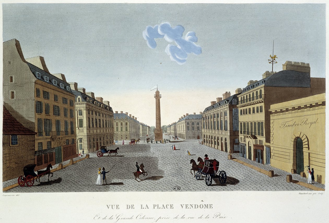Place Vendôme, utsikt over Rue de la Paix - Paris av Courvoisier av Henri Courvoisier Voisin