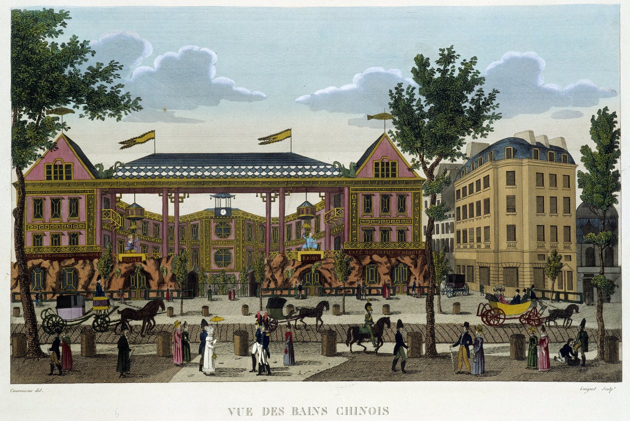 The Chinese Baths, ca 1820 i "" Views of Paris"" av Courvoisier 1827 av Henri Courvoisier Voisin